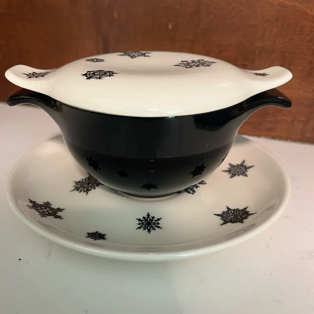 Midnight by Taylor, Smith & Taylor (TS&T) Sugar Bowl, Lid and Saucer